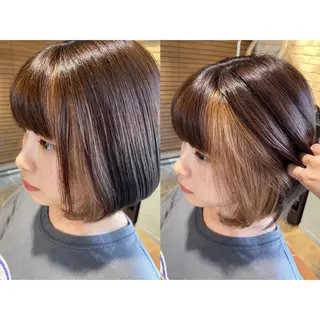 カラー 🩵盛れる顔周り/ 艶カラーemi🩵のヘアスタイル