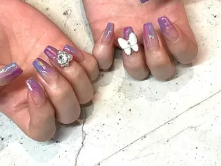ネイル 韓国/ワンホン/長さ 出しつけ放題🎀のネイルデザイン