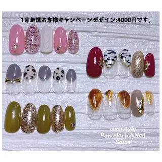 ミディアム ネイル 🐾enen style 🐾のネイルデザイン