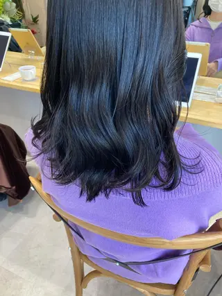ミディアム ✨色持ちの良い艶 カラー✨蟹江真世のヘアスタイル