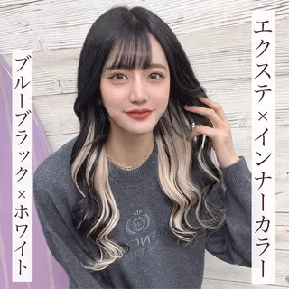 ミディアム カラー ヘアアレンジ アイブロウ LAVENDIA 初音のヘアスタイル