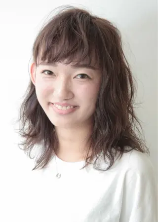 ミディアム パーマ 森 広樹のヘアスタイル