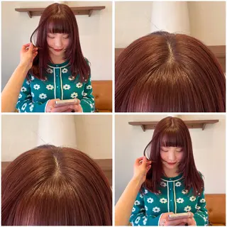 セミロング 中村未夢🤍ブリーチ なしダブルカラー🤍のヘアスタイル