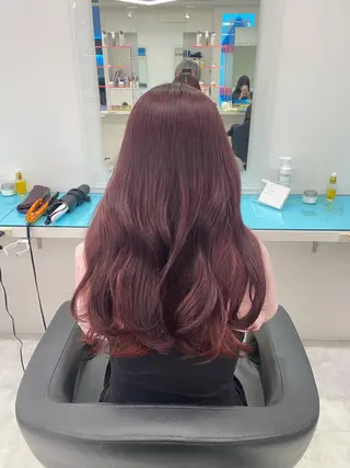ロング カラー 艶カラー/ハイトーン /レイヤーカットのヘアスタイル