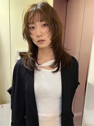 セミロング chika/レイヤー /ヘアアレンジ/梅田のヘアスタイル