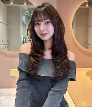 ロング カラー ヘアアレンジ 大宮縮毛矯正🩵 レイヤー 佐藤和のヘアスタイル