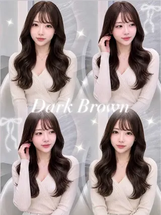 セミロング カラー ヘアアレンジ 🖤kana韓国ヘア 艶髪カラー特化🖤のヘアスタイル