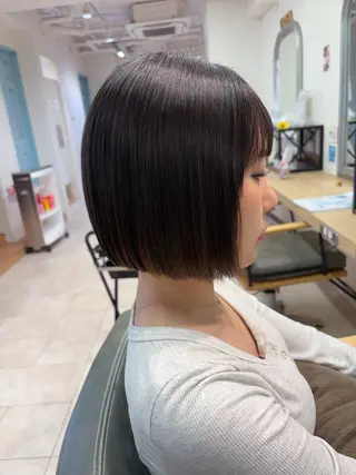 ショート パーマ 透明感カラー/ 艶髪縮毛矯正/しほのヘアスタイル