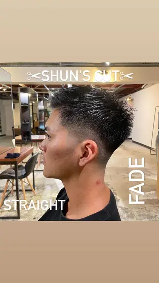 ショート カラー メンズ SHUN札幌 メンズパーマフェードのヘアスタイル