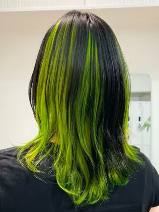 ミディアム カラー ヘアアレンジ 🦠デザインカラー/ 魚瀬あおい🦠のヘアスタイル