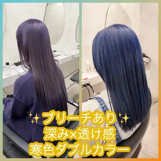 ロング カラー 新島 涼のヘアスタイル