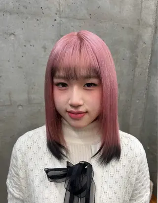 ミディアム 💙ハイトーン/韓国 style あかねのヘアスタイル