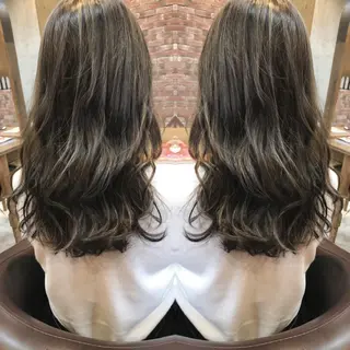 セミロング カラー 重政 和樹のヘアスタイル
