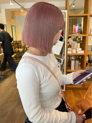 ミディアム カラー chika/暖色カラ ー/レイヤー/茶屋町のヘアスタイル