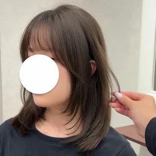 セミロング カラー 結べるレイヤーカット /カラー/あさかのヘアスタイル