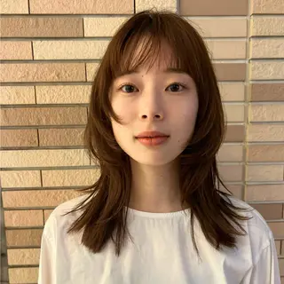 セミロング カラー 池田 充のヘアスタイル