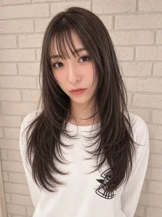 ロング カラー 尾崎隼大 レイヤー/ウルフのヘアスタイル