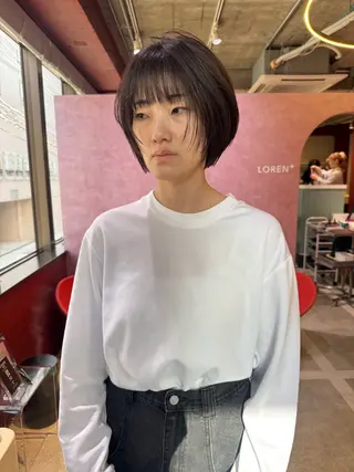 ショート カラー レイヤーカット 鈴木駿介のヘアスタイル