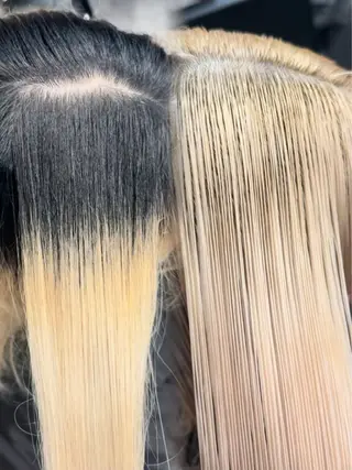 ロング カラー カナ：ホワイトカラー /ピンクカラー‎のヘアスタイル