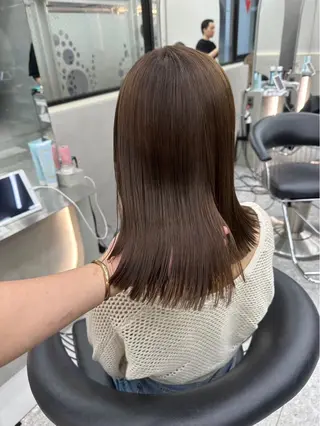 セミロング カラー ヘアセット/レイヤー 赤み消し/はるかのヘアスタイル