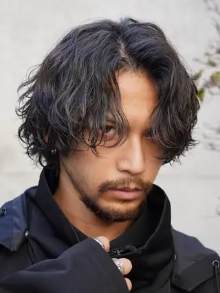 ミディアム パーマ メンズ 当日予約⭕️ 太田のヘアスタイル