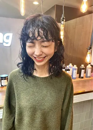 セミロング カラー パーマ ヘアアレンジ メンズ キッズ ネイル マツエク・マツパ tatsumi/ボブ ウルフ/レイヤーのヘアスタイル