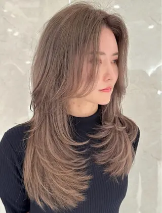 ロング 北川大輔🌟 小顔レイヤーカットのヘアスタイル