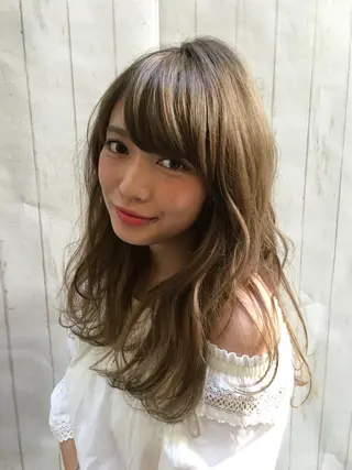 ロング カラー パーマ 沖 宜志のヘアスタイル