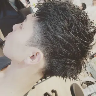 ショート パーマ メンズ 韓国風レイヤーカット 上手く丁寧早い/マツのヘアスタイル