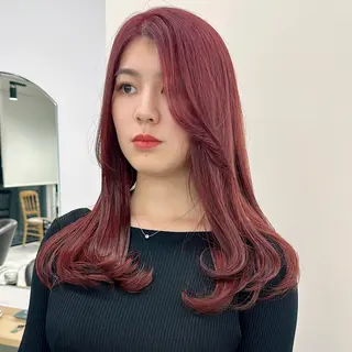 セミロング カラー ブリーチなし/レイヤ ー特化🌈Tommyのヘアスタイル