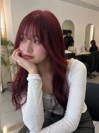 ロング 🎀暖色カラー🎀 韓国ヘア まなかのヘアスタイル