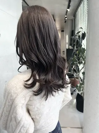ミディアム カラー パーマ 透明感カラー✂︎ /縮毛矯正/YUKAのヘアスタイル