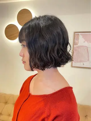 ミディアム パーマ ショート/カット /栄/Ayakaのヘアスタイル