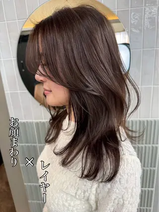 ロング カラー ハイライト/レイヤー 河原町/Manatoのヘアスタイル