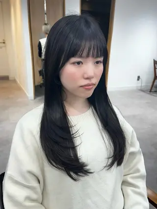 ロング カラー パーマ ヘアアレンジ メンズ キッズ 似合せレイヤー/ 柔らか透明感カラーのヘアスタイル