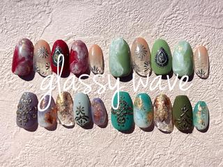 ネイル glassy waveのネイルデザイン