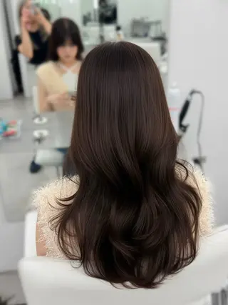 ロング カラー 韓国ヘア/顔周り ヘアセット/加藤優里のヘアスタイル