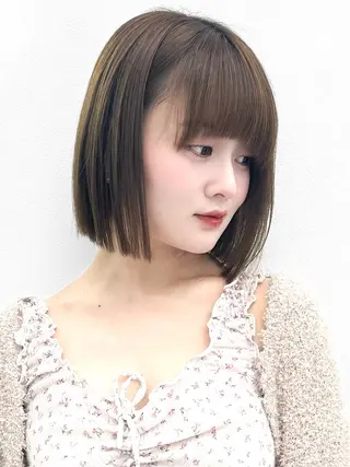 ショート カラー ヘアアレンジ 縮毛矯正🤍 盛れるボブ/ひかりのヘアスタイル