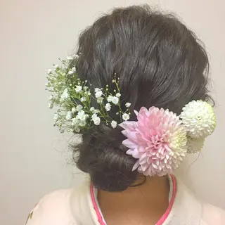 セミロング カラー パーマ ヘアアレンジ カズキ/くびれヘア/ レイヤー/透け感のヘアスタイル