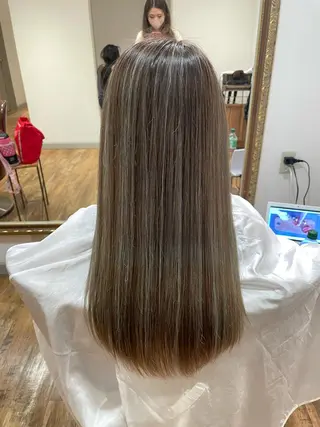 セミロング カラー パーマ ヘアアレンジ キッズ 韓国♡ハイライト ♡YURIのヘアスタイル
