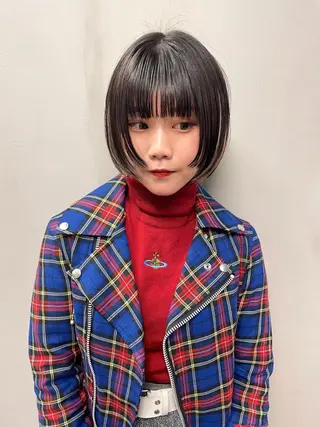 ミディアム カラー パーマ ヘアアレンジ メンズ キッズ ネイル マツエク・マツパ アイブロウ tatsumi/ボブ ウルフ/レイヤーのヘアスタイル