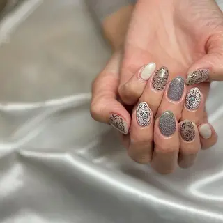 ミディアム カラー パーマ ヘアアレンジ メンズ キッズ ネイル マツエク・マツパ el. by Aoのネイルデザイン
