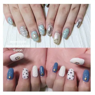 ミディアム ネイル 🐾enen style 🐾のネイルデザイン