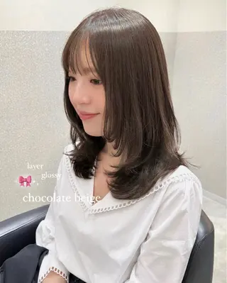 セミロング カラー 赤み消し/透明感 🪽◝✩ 武者春花のヘアスタイル