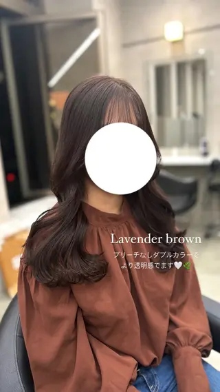 ロング カラー パーマ ヘアアレンジ メンズ キッズ ブリーチなしカラー/ ブラウン/レイヤーのヘアスタイル