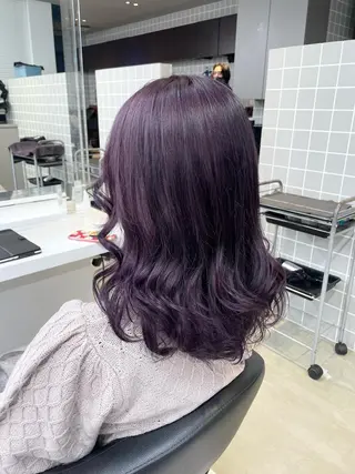ミディアム カラー パーマ ヘアアレンジ メンズ キッズ ネイル マツエク・マツパ アイブロウ 🦋縮毛/韓国レイヤ ー/透明感カラー🦋のヘアスタイル