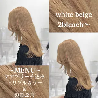 ロング カラー 色落ち綺麗🩰ハイ トーン🎀RINKAのヘアスタイル