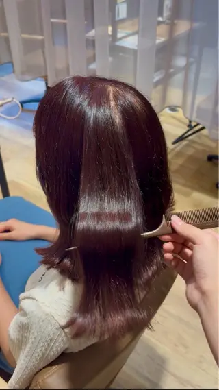 ミディアム カラー 宮田 愛弓のヘアスタイル