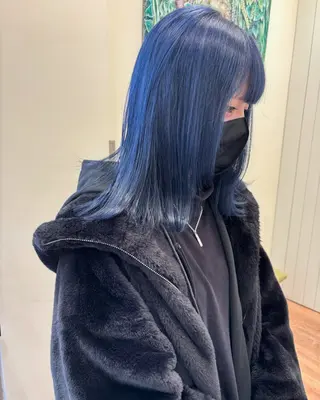 ミディアム カラー ケアブリーチ 坪井佑樹のヘアスタイル
