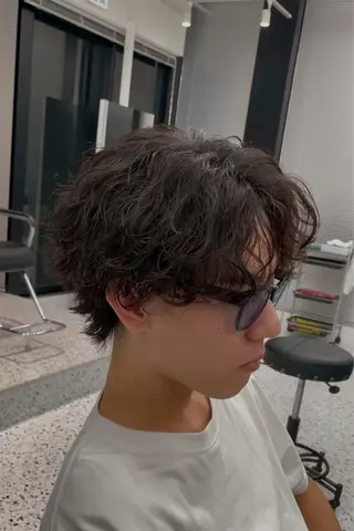 ショート カラー パーマ メンズ特化/ツイスパ /波巻き/松本真生のヘアスタイル